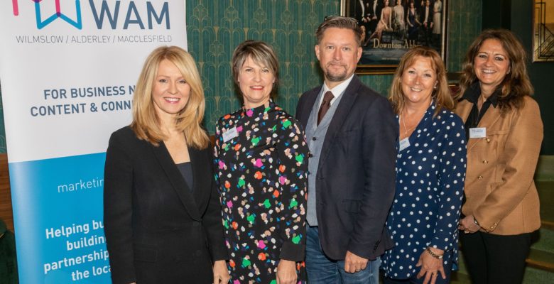 Cabinet Minister Esther McVey with Marketing WAM directors (from left to right): Sue Souter, Richard Higginson, Helen White and Jan Cowan