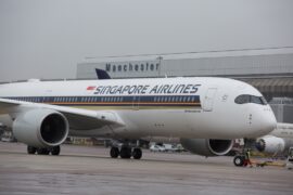 Singapore Airlines A350 at Manchester Airport low res