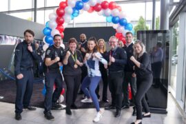 Olympic Bronze Medallist Bianca Walkden with LSH Auto colleagues from Mercedes-Benz of Macclesfield