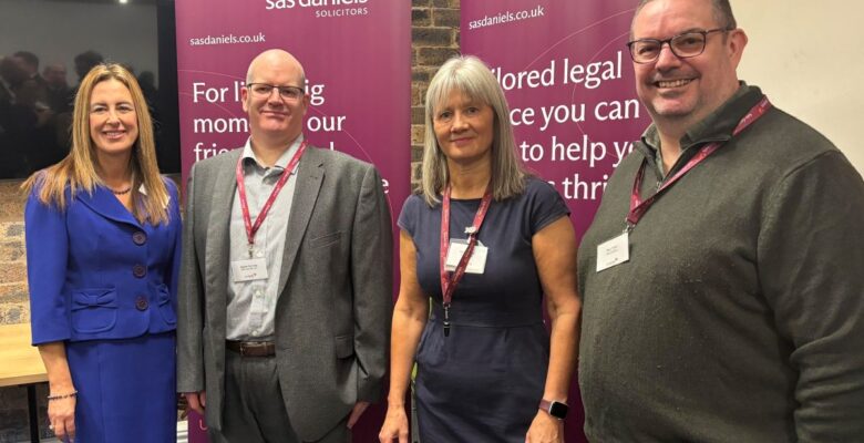 L to R - Anthea Fosti, Stewart Burrows, Helen Gowin, Paul Tyrer at SAS Daniels Business Breakfast, Congleton